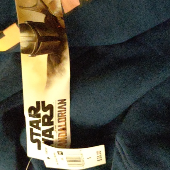 Star Wars Disney Grogu Graphic Sun Blue Oversized Cotton Drawstring Hoodie S NWT - Picture 6 of 9